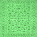 Square Persian Emerald Green Traditional Rug, tr138emgrn