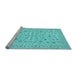 Sideview of Machine Washable Persian Light Blue Traditional Rug, wshtr138lblu