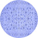 Round Persian Blue Traditional Rug, tr138blu