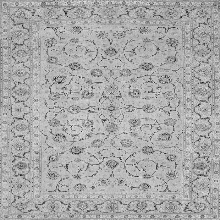 Round Machine Washable Persian Gray Traditional Rug, wshtr138gry