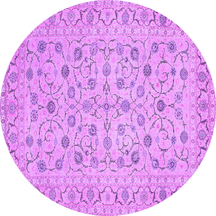 Round Persian Purple Traditional Rug, tr138pur
