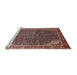 Sideview of Machine Washable Traditional Orange Salmon Pink Rug, wshtr139