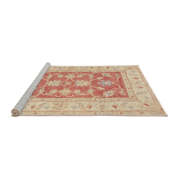 Sideview of Machine Washable Traditional Brown Rug, wshtr1390