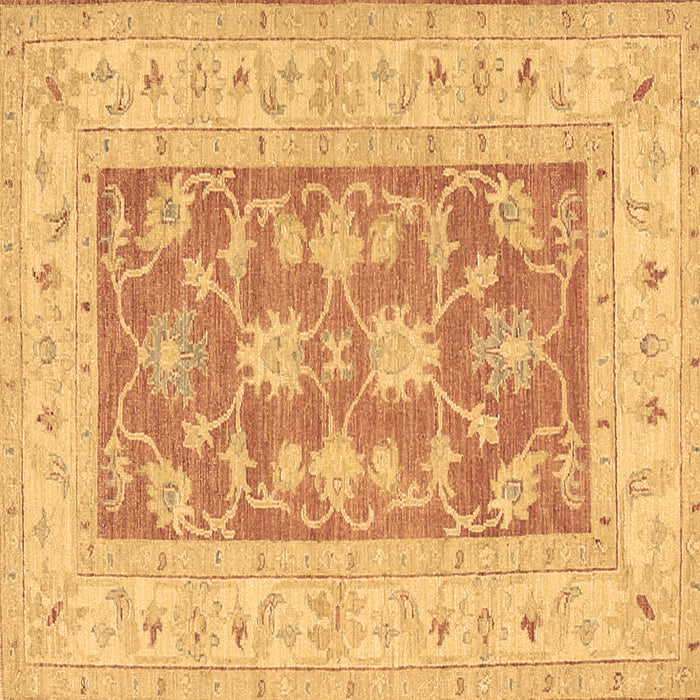Square Oriental Brown Traditional Rug, tr1390brn