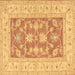 Square Oriental Brown Traditional Rug, tr1390brn