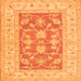 Round Machine Washable Oriental Orange Traditional Area Rugs, wshtr1390org