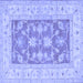 Square Machine Washable Oriental Blue Traditional Rug, wshtr1390blu