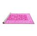 Sideview of Machine Washable Oriental Pink Traditional Rug, wshtr1390pnk