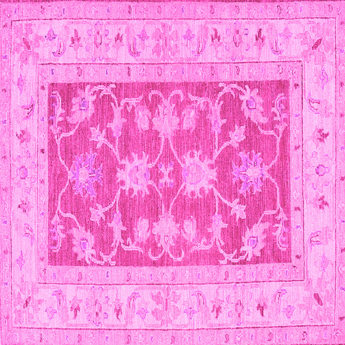 Square Oriental Pink Traditional Rug, tr1390pnk
