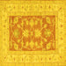 Square Machine Washable Oriental Yellow Traditional Rug, wshtr1390yw