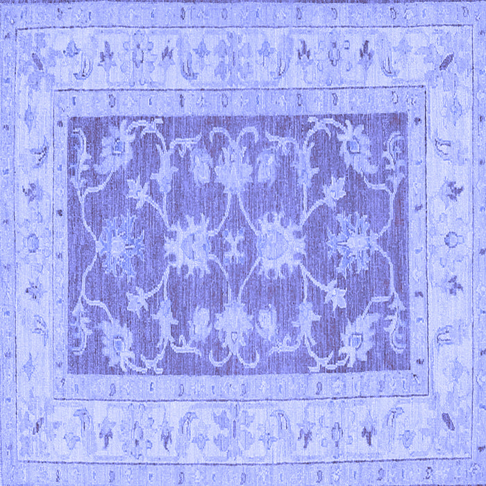 Square Oriental Blue Traditional Rug, tr1390blu