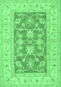 Oriental Emerald Green Traditional Rug, tr1390emgrn