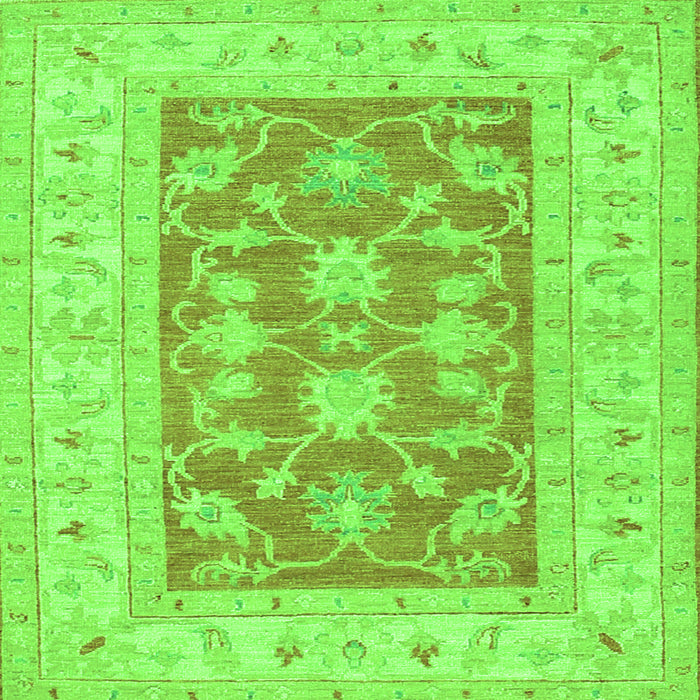 Serging Thickness of Oriental Green Traditional Rug, tr1390grn