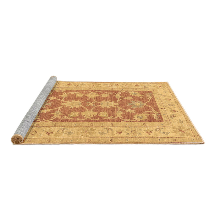 Sideview of Machine Washable Oriental Brown Traditional Rug, wshtr1390brn
