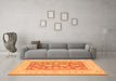 Machine Washable Oriental Orange Traditional Area Rugs in a Living Room, wshtr1390org