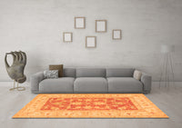 Machine Washable Oriental Orange Traditional Rug, wshtr1390org