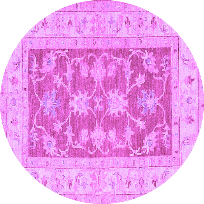 Round Machine Washable Oriental Purple Traditional Area Rugs, wshtr1390pur
