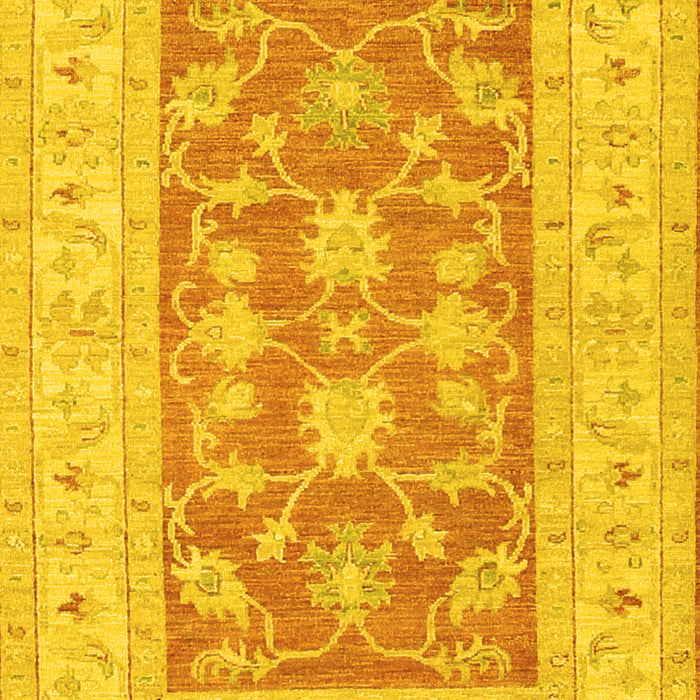 Machine Washable Oriental Yellow Traditional Rug, wshtr1390yw