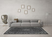 Machine Washable Persian Gray Traditional Rug in a Living Room,, wshtr1391gry