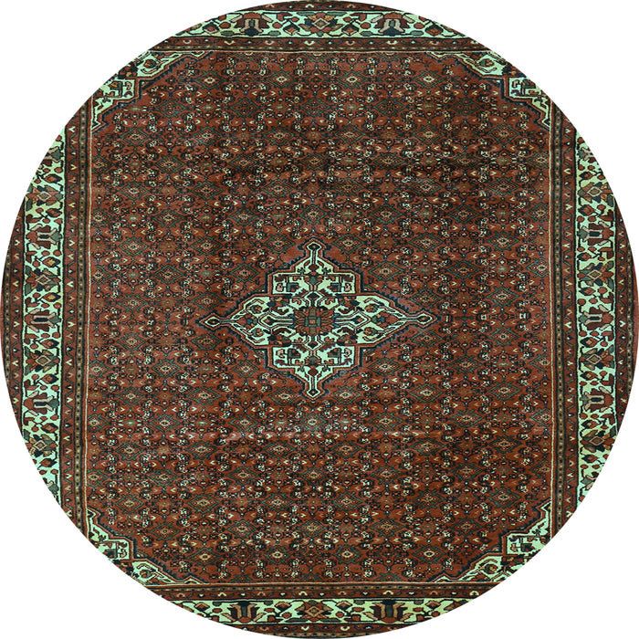 Round Machine Washable Persian Light Blue Traditional Rug, wshtr1391lblu