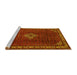 Sideview of Machine Washable Persian Yellow Traditional Rug, wshtr1391yw