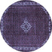 Round Persian Blue Traditional Rug, tr1391blu