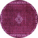 Round Persian Purple Traditional Rug, tr1391pur