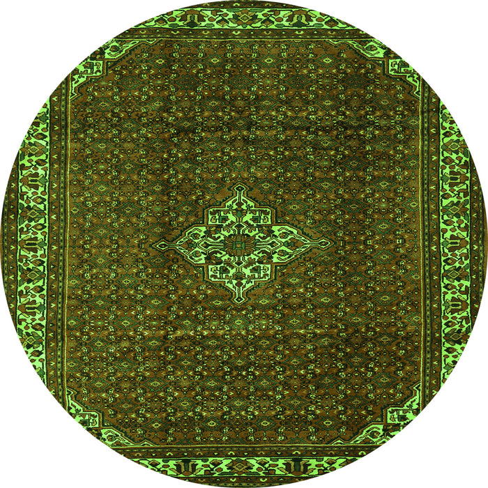 Square Persian Green Traditional Rug, tr1391grn