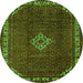 Square Persian Green Traditional Rug, tr1391grn