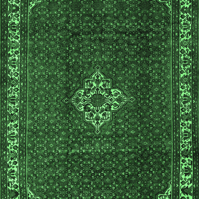 Machine Washable Persian Emerald Green Traditional Area Rugs, wshtr1391emgrn