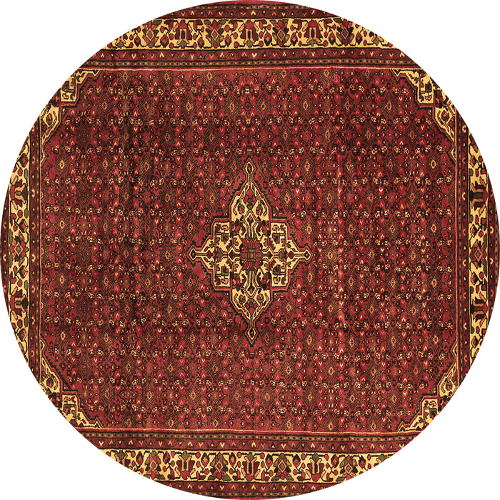 Round Persian Brown Traditional Rug, tr1391brn
