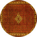 Round Persian Yellow Traditional Rug, tr1391yw