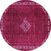 Round Persian Pink Traditional Rug, tr1391pnk
