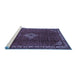 Sideview of Machine Washable Persian Blue Traditional Rug, wshtr1391blu