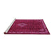 Sideview of Machine Washable Persian Pink Traditional Rug, wshtr1391pnk