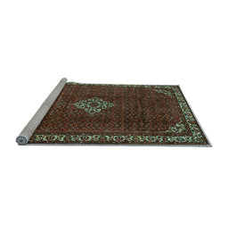 Sideview of Machine Washable Persian Light Blue Traditional Rug, wshtr1391lblu