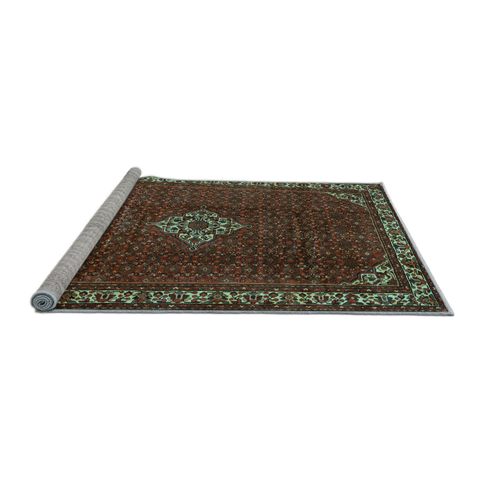 Sideview of Machine Washable Persian Light Blue Traditional Rug, wshtr1391lblu