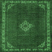 Square Persian Emerald Green Traditional Rug, tr1391emgrn