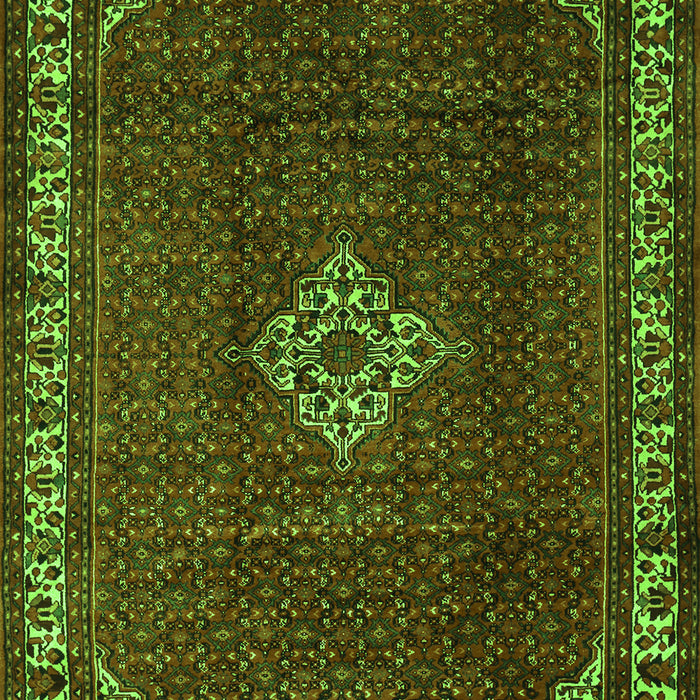 Serging Thickness of Machine Washable Persian Green Traditional Area Rugs, wshtr1391grn