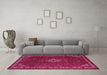 Machine Washable Persian Pink Traditional Rug in a Living Room, wshtr1391pnk