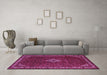 Machine Washable Persian Purple Traditional Area Rugs in a Living Room, wshtr1391pur