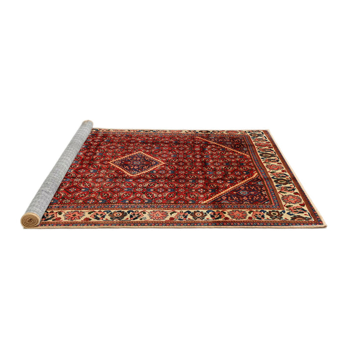 Sideview of Machine Washable Traditional Tomato Red Rug, wshtr1392