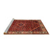 Sideview of Machine Washable Traditional Tomato Red Rug, wshtr1392