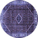 Round Persian Blue Traditional Rug, tr1392blu
