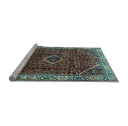 Sideview of Machine Washable Persian Light Blue Traditional Rug, wshtr1392lblu