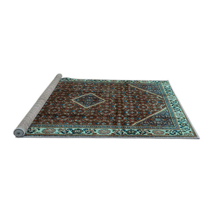 Sideview of Machine Washable Persian Light Blue Traditional Rug, wshtr1392lblu