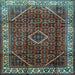 Square Persian Light Blue Traditional Rug, tr1392lblu