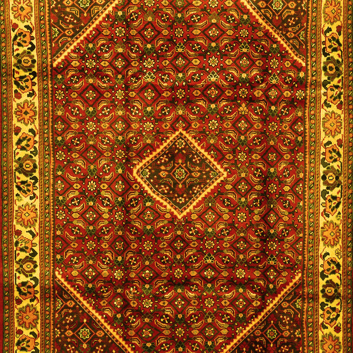 Machine Washable Persian Yellow Traditional Rug, wshtr1392yw