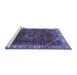 Sideview of Machine Washable Persian Blue Traditional Rug, wshtr1392blu