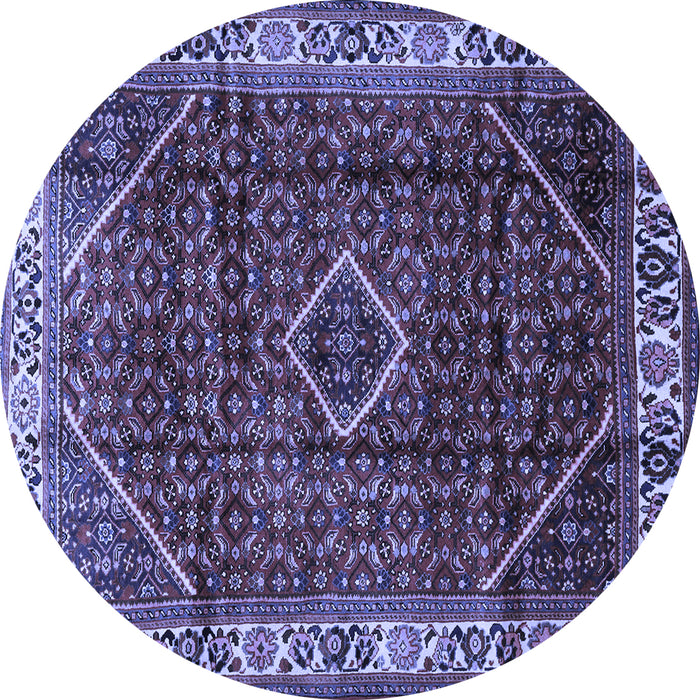 Round Machine Washable Persian Blue Traditional Rug, wshtr1392blu